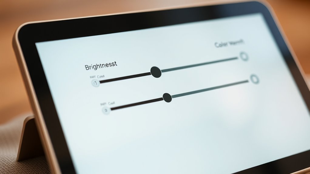 adjust screen brightness and colors