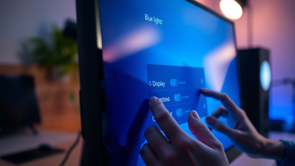 adjust screen settings for comfort