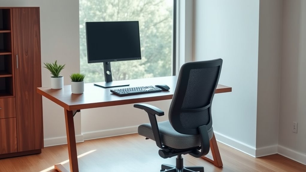 adjustable ergonomic workspace setup
