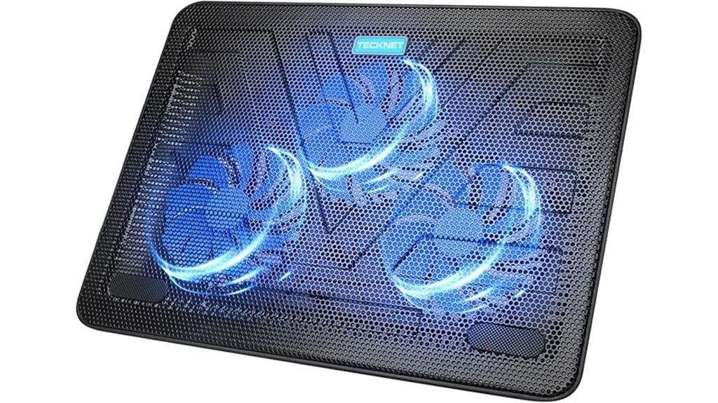blue led fan cooling pad