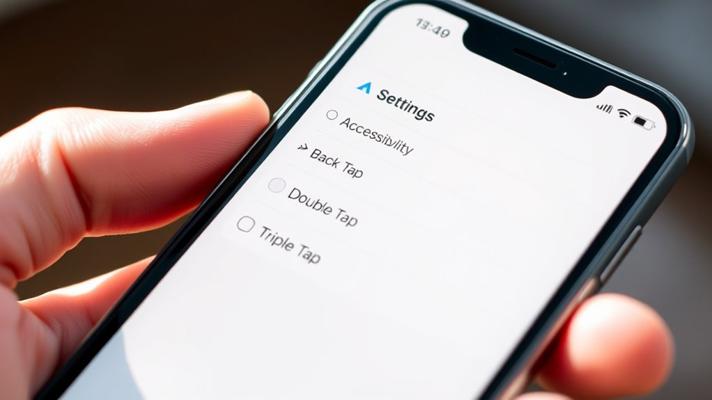 customize back tap shortcuts