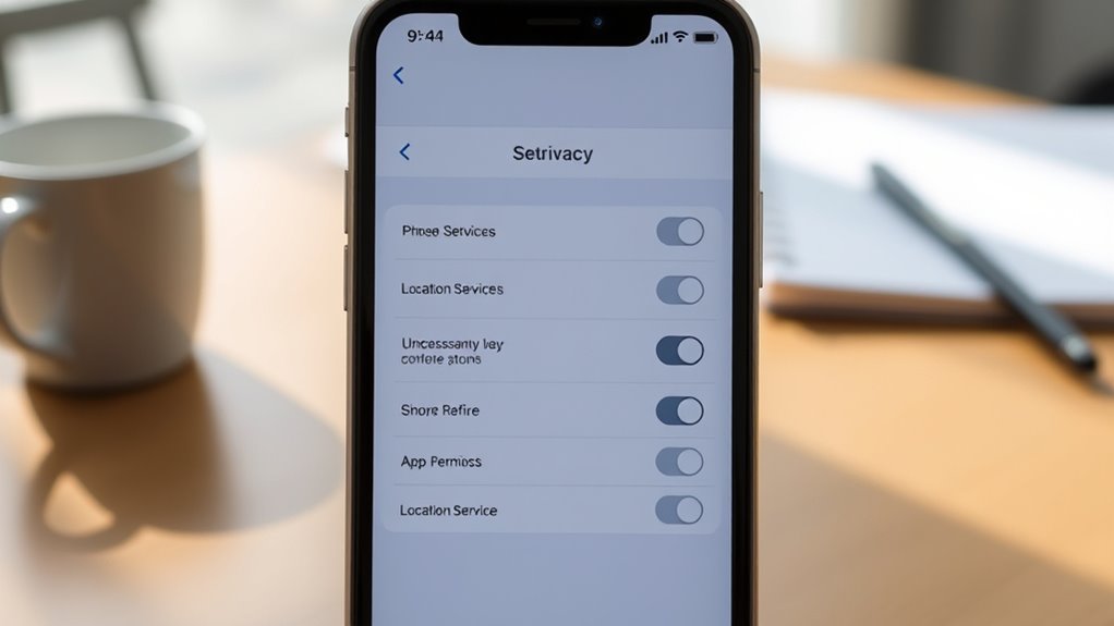 disable unnecessary app locations