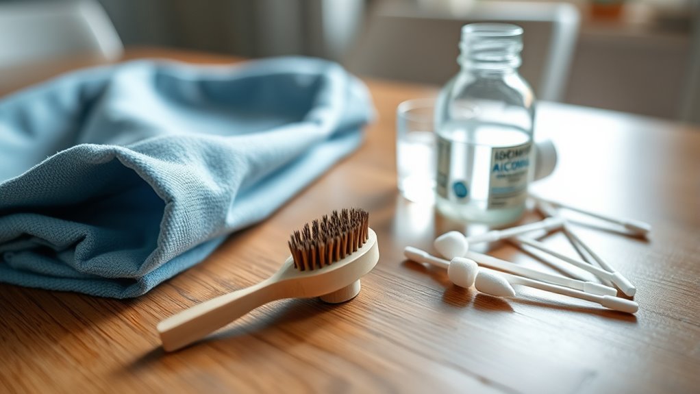 essential cleaning supplies ready