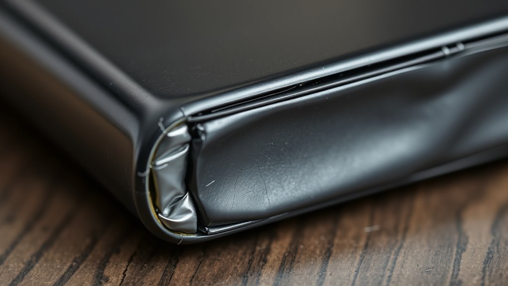 handle swollen batteries carefully