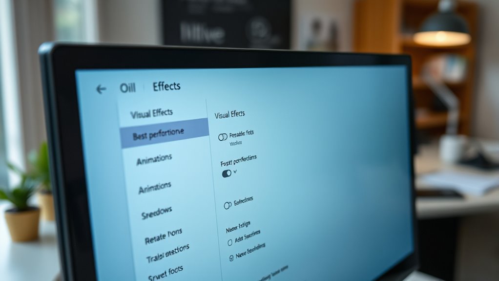 optimize visual effects settings