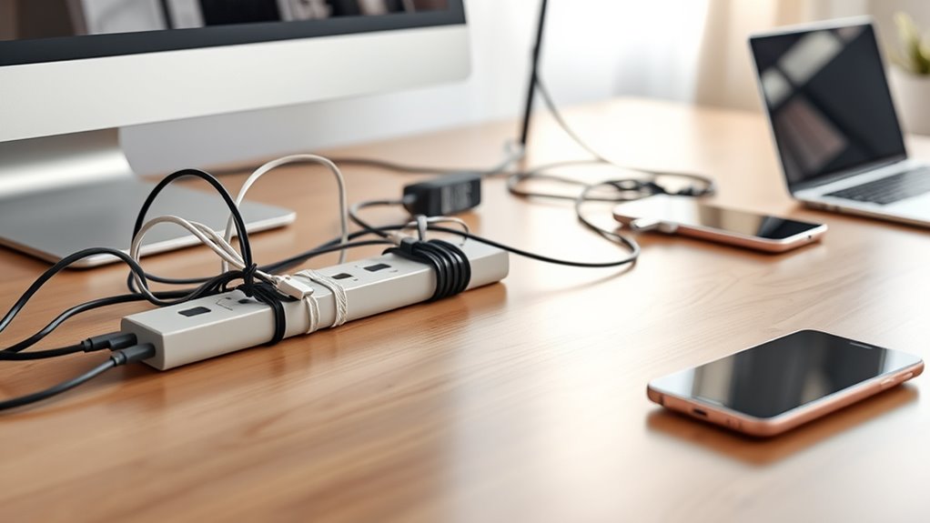 organize cables and power