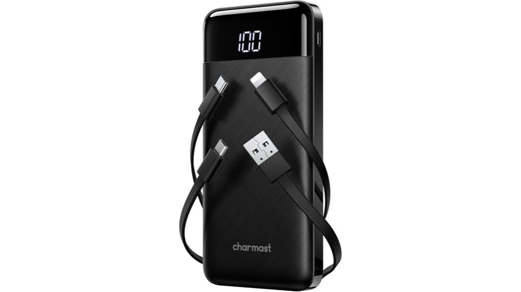 portable charger with cables