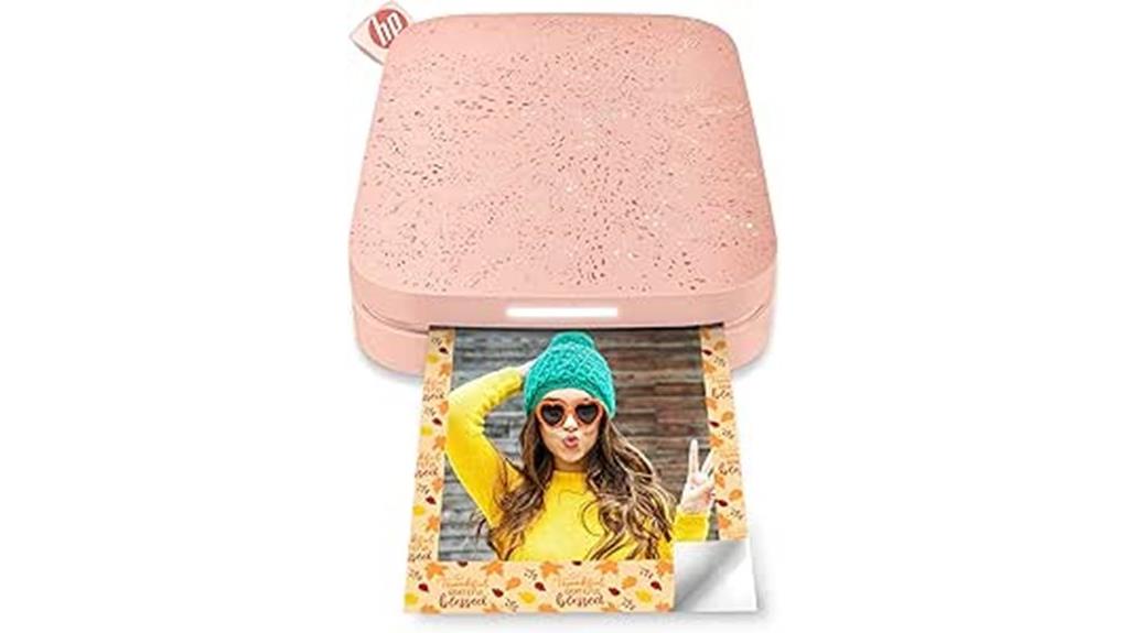 portable pink photo printer