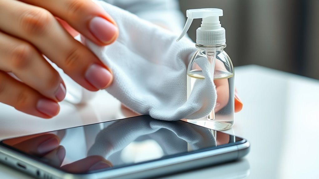 use safe damp microfiber