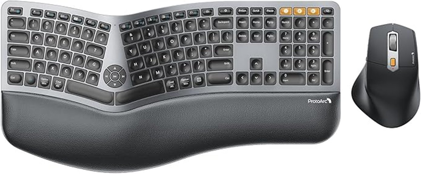 wireless ergonomic keyboard combo
