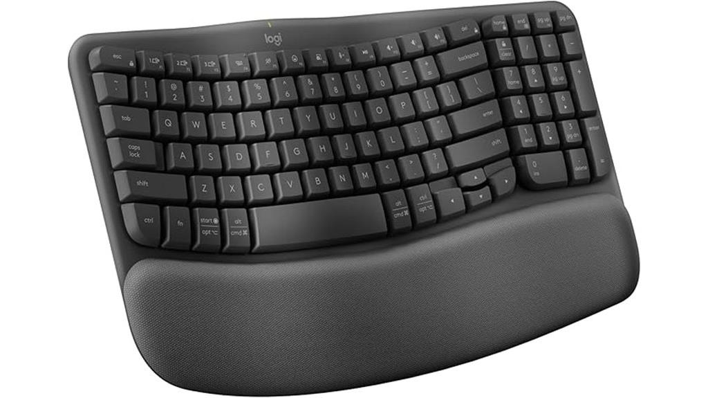 wireless ergonomic keyboard with cushion