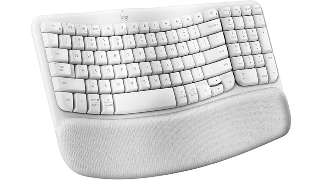 wireless ergonomic keyboard with palm rest