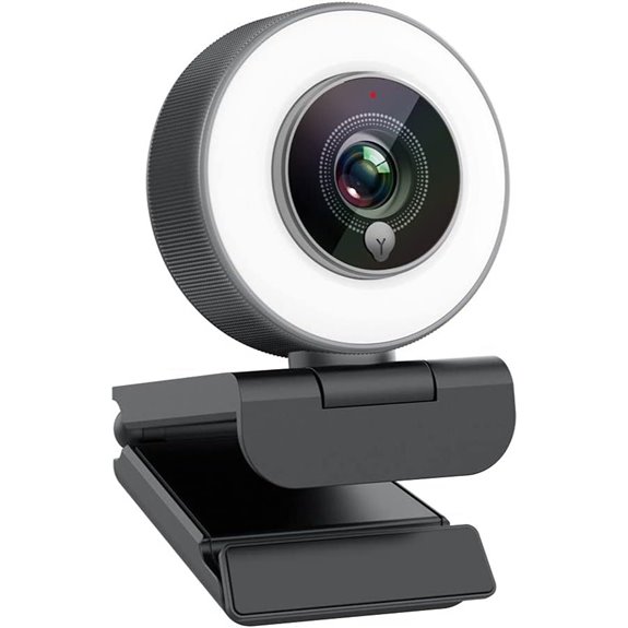 Angetube 1080P HD Webcam with Ring Light and Mic