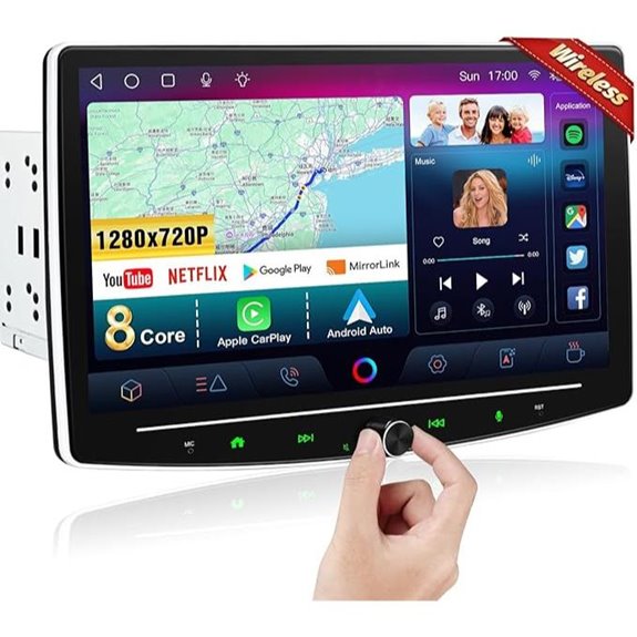 10 Inch Double Din Car Stereo with Touchscreen and GPS