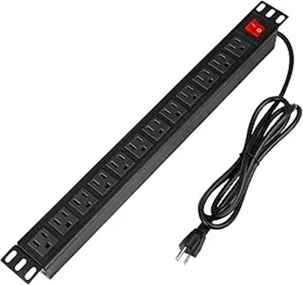 12-Outlet Surge Protector Power Strip with Mounting