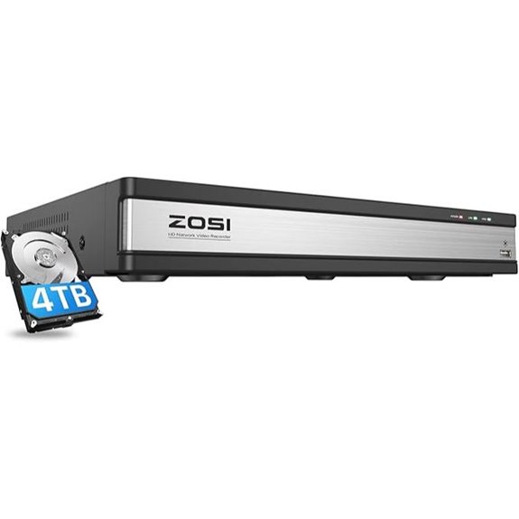 ZOSI 16-Channel 4K PoE NVR with 4TB HDD