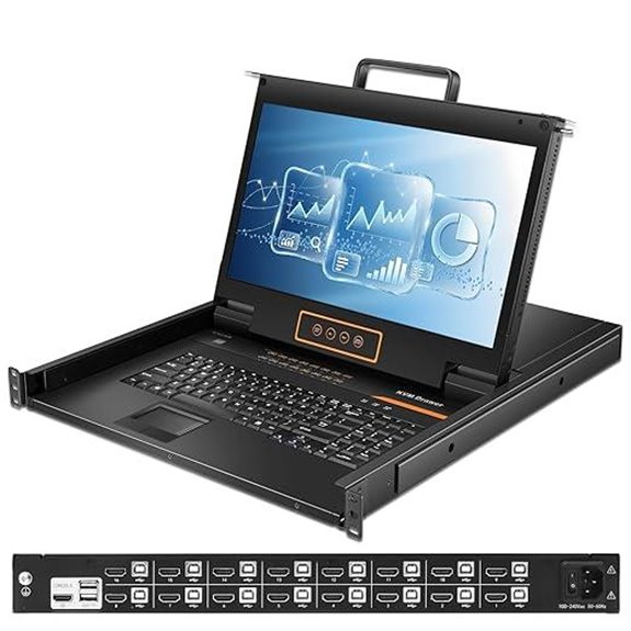 16-Port HDMI KVM Rack Mount Console with Cables