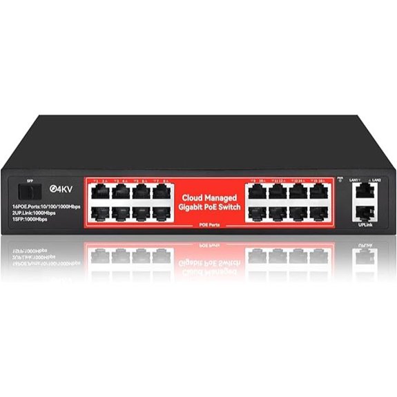 STEAMEMO 16-Port Gigabit PoE Managed Switch