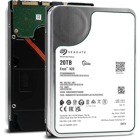 Seagate Exos X20 20TB 7.2K RPM SATA Hard Drive