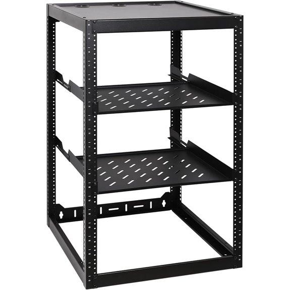 RackPath 20U Open Frame Network Rack with Shelves