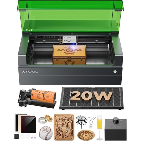 xTool S1 20W Laser Engraver and Cutter Bundle