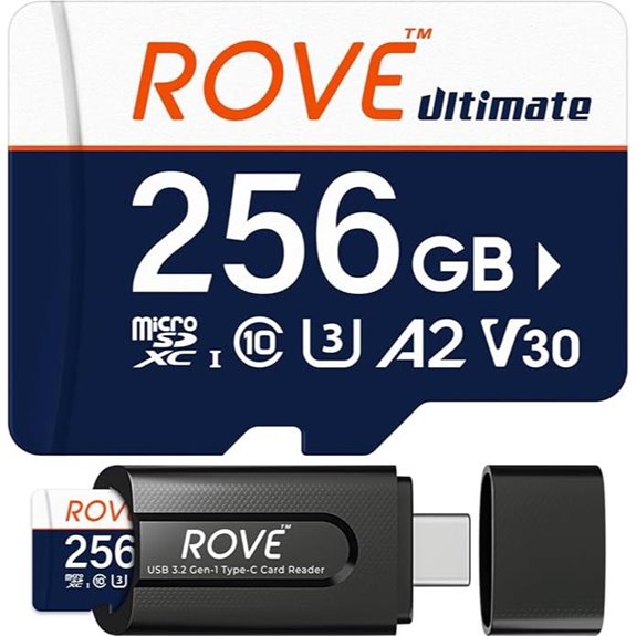 ROVE 256GB MicroSDXC Card with USB-C Reader
