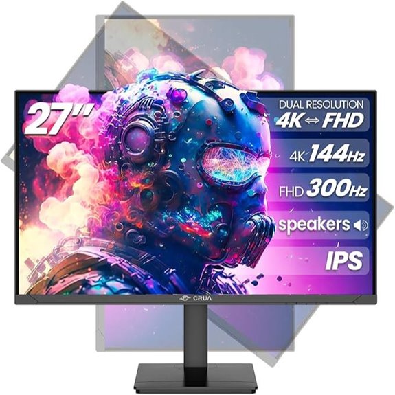CRUA 27” Gaming Monitor 4K/144Hz FreeSync HDMI