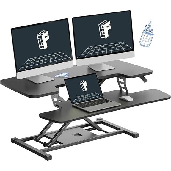 FLEXISPOT 36-inch Sit-Stand Desk Converter with Monitor Riser