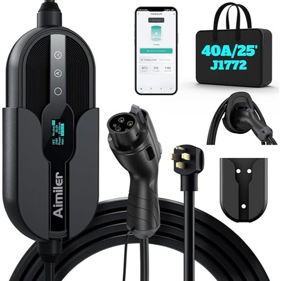 Level 2 EV Charger with WiFi 40A 25ft Cord