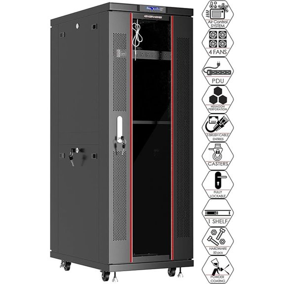 Sysracks 42U Locking Data Server Rack with LCD