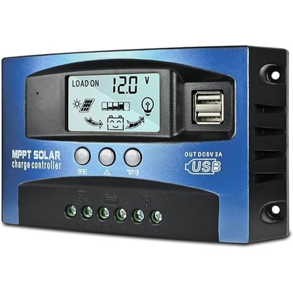 60A MPPT Solar Charge Controller with USB & LCD