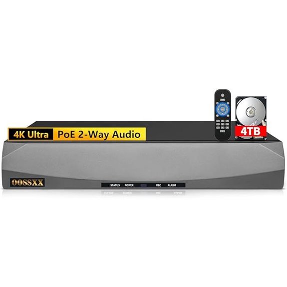 OOSSXX 8-Channel 4K POE NVR with 4TB HDD