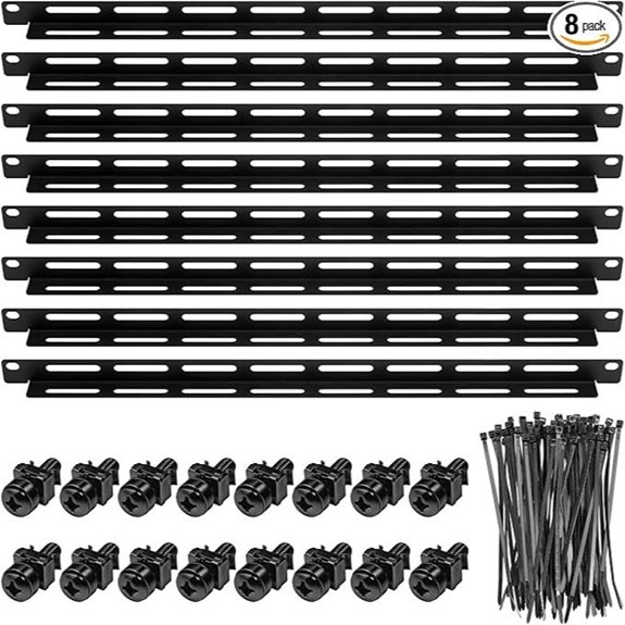 Zonon 8-Set 1U Server Rack Cable Management Kit