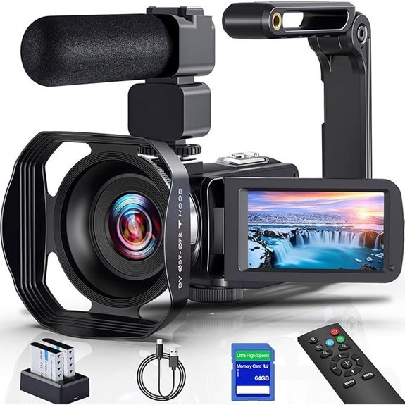 8K Video Camcorder with 64MP WiFi and Accessories