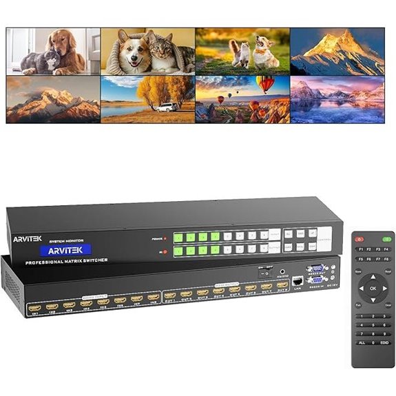 8x8 4K HDMI Matrix Switcher with Remote & App Control