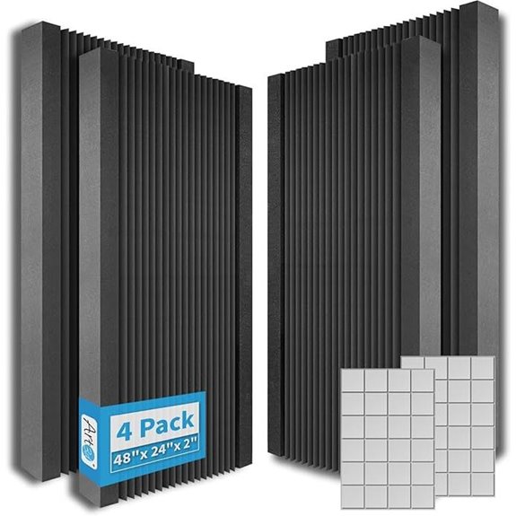 Art3d 4-Pack Acoustic Foam Panels for Walls and Ceilings