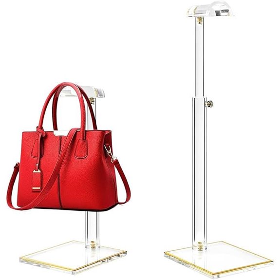 Adjustable Acrylic Purse Display Stands (2 Pack)