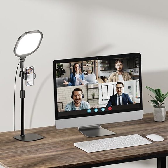 Adjustable Desk Ring Light for Video Calls and Streaming