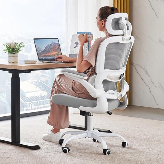 Ergonomic Mesh Office Chair with Wheels and High Back