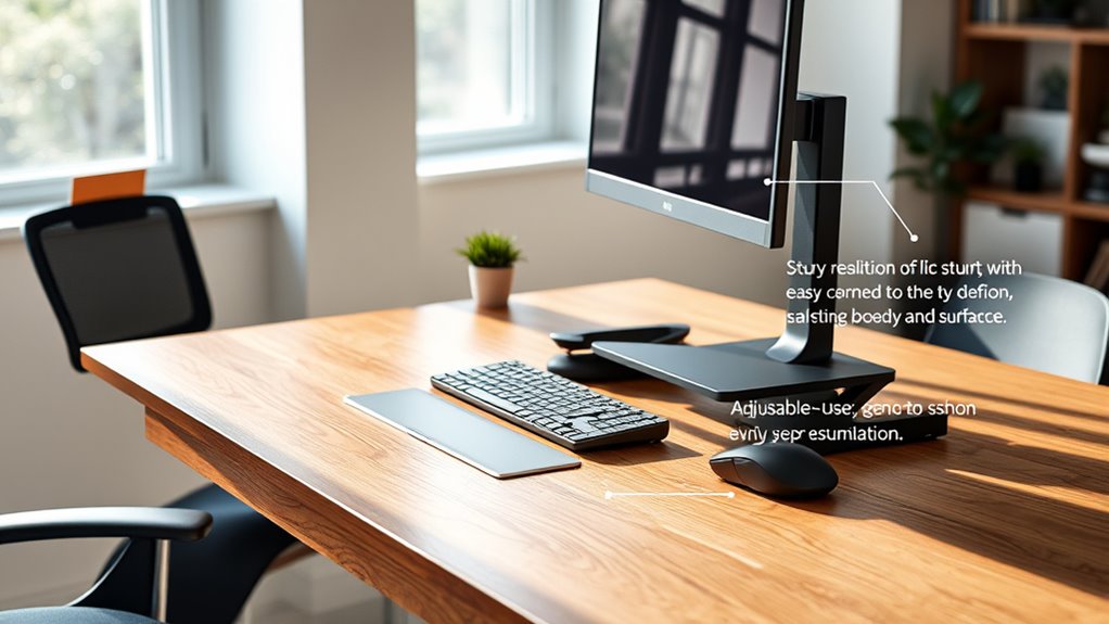 adjustable stable workspace setup