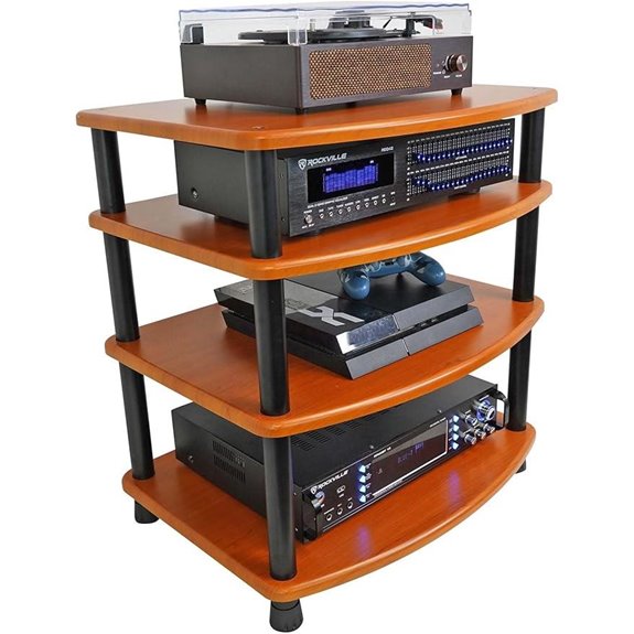 Rockville Adjustable Wood A/V Rack Stand