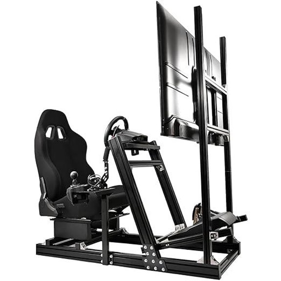 Marada Aluminum Racing Simulator Cockpit with Monitor Stand