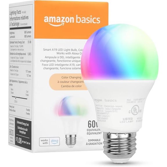 Amazon Basics Color Changing LED Light Bulb (1 Pack)