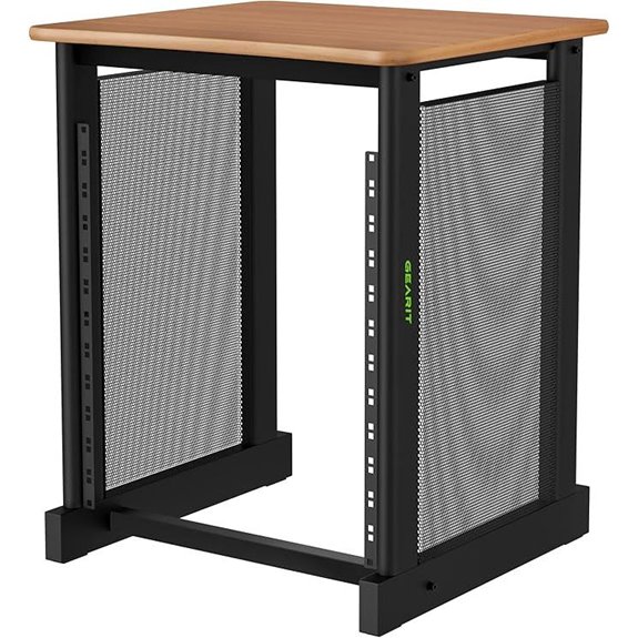 GEARit 12U Audio Rack with Oak Desktop Finish