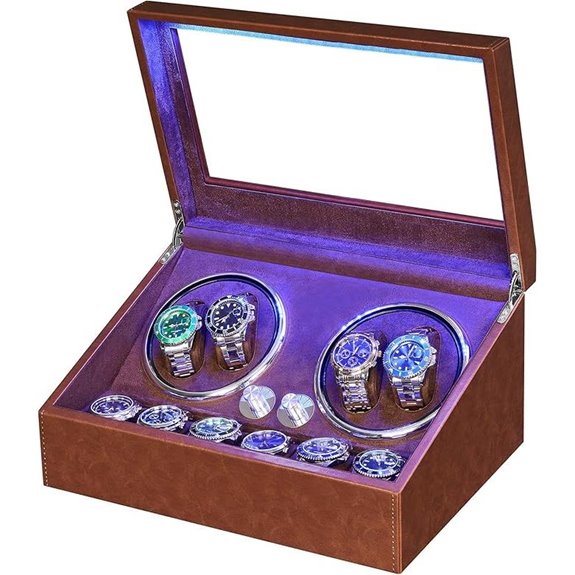 ANWBROAD Automatic Watch Winder with 4+6 Rotators