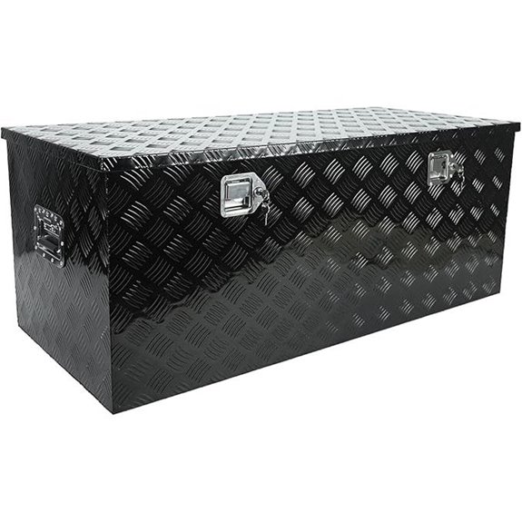 Black Aluminum Truck Bed Storage Box with Lock