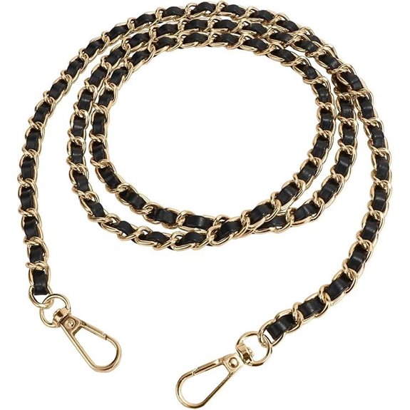 U+U Metal Chain Purse Strap 47 Black & Gold