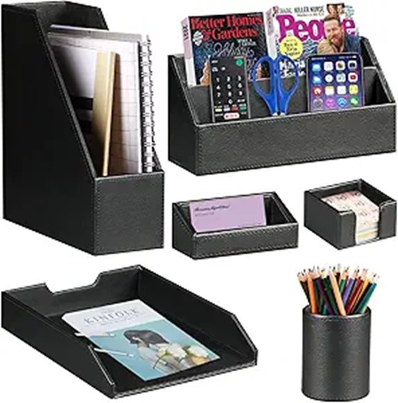 Ayunga PU Leather Office Supplies Set (Black)