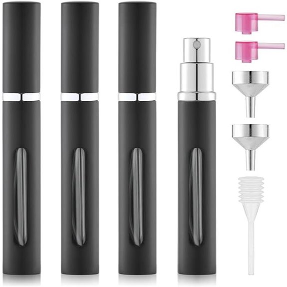 Refillable Travel Perfume Bottle with Case (Black)