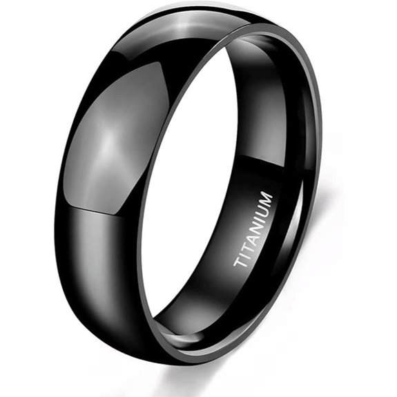 TIGRADE Black Titanium Wedding Band (2-8mm Sizes)